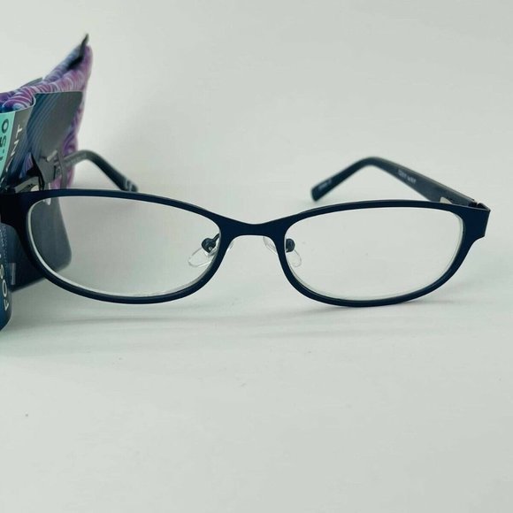 RG0212 Foster Grant Reading Glasses W/ Free Case Isa Navy Blue CHOOSE MAGNIFICAT - Picture 1 of 7